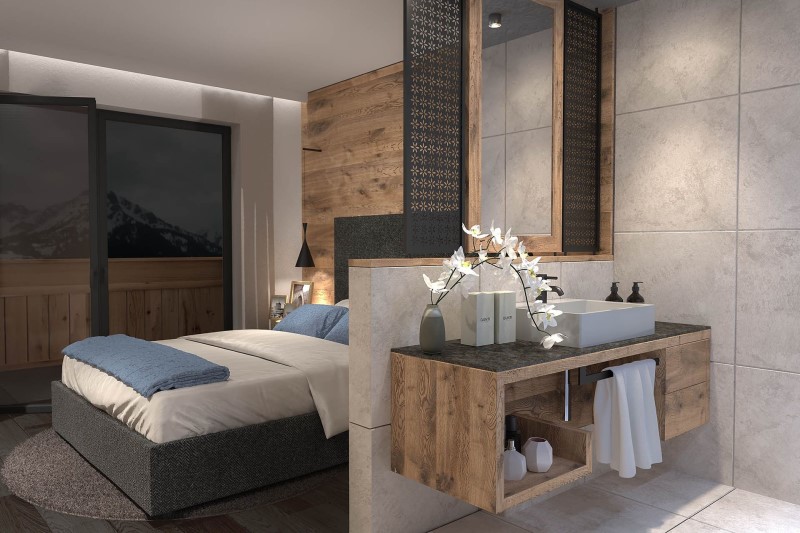 Schlafzimmer der Lech Valley Lodge