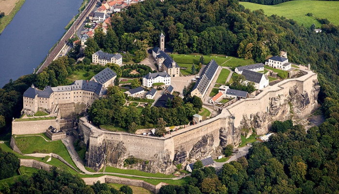 Die Festung Königstein aus der Luft