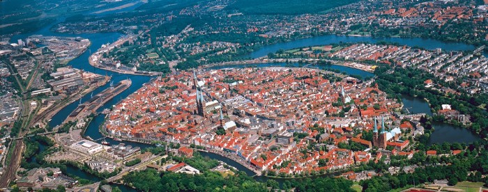 Die Lübecker Altstadt von oben
