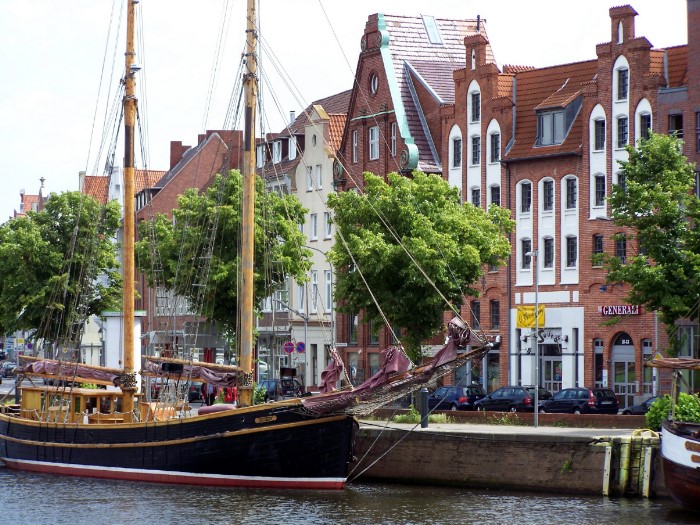 Die Trave in der Lübecker Altstadt